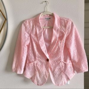Charlotte Russe Pink Lace Blazer